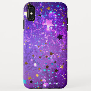 Paarse folieachtergrond met sterren Case-Mate iPhone case