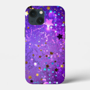 Paarse folieachtergrond met sterren Case-Mate iPhone case