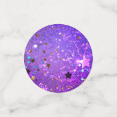Paarse folieachtergrond met sterren confetti (Kleine voorkant)