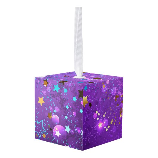 Paarse folieachtergrond met sterren decoratie (Achter hoekig)