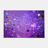 Paarse folieachtergrond met sterren deurmat (Voorkant)