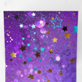 Paarse folieachtergrond met sterren drieluik kaart (Binnenzijde eerst)