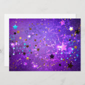 Paarse folieachtergrond met sterren feestdagenkaart (Voorkant / Achterkant)