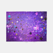 Paarse folieachtergrond met sterren fleece deken (Voorkant (Horizontaal))