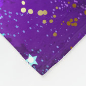 Paarse folieachtergrond met sterren fleece deken (Hoek)