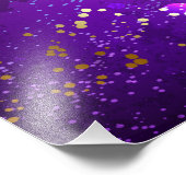 Paarse folieachtergrond met sterren foto afdruk (Hoek)