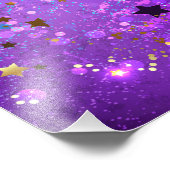 Paarse folieachtergrond met sterren foto afdruk (Hoek)