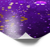 Paarse folieachtergrond met sterren foto afdruk (Hoek)