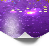 Paarse folieachtergrond met sterren foto afdruk (Hoek)