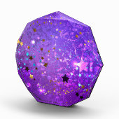 Paarse folieachtergrond met sterren fotoblokken (Rechts)