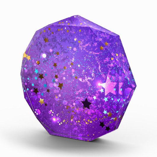 Paarse folieachtergrond met sterren fotoblokken (Rechts)