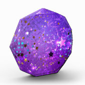 Paarse folieachtergrond met sterren fotoblokken (Links)