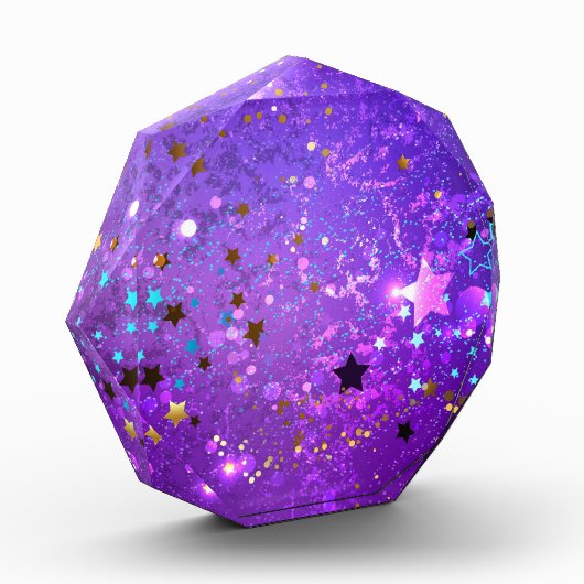 Paarse folieachtergrond met sterren fotoblokken (Links)