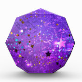 Paarse folieachtergrond met sterren fotoblokken (Voorkant)