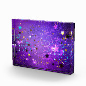 Paarse folieachtergrond met sterren fotoblokken (Rechts)