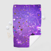 Paarse folieachtergrond met sterren golfhanddoek (Insitu)