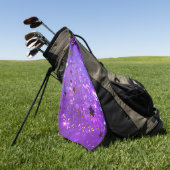 Paarse folieachtergrond met sterren golfhanddoek (Groen)