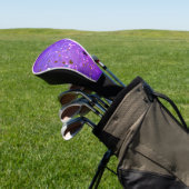 Paarse folieachtergrond met sterren golfheadcover (Insitu)