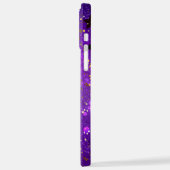 Paarse folieachtergrond met sterren iPhone hoesje (Linkerkant)