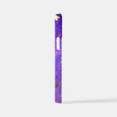 Paarse folieachtergrond met sterren iPhone hoesje (Rechterkant)
