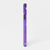 Paarse folieachtergrond met sterren iPhone hoesje (Rechterkant)