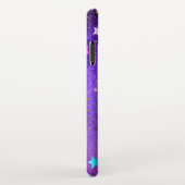 Paarse folieachtergrond met sterren iPhone hoesje (Rechterkant)