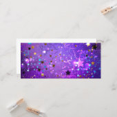 Paarse folieachtergrond met sterren kaart (Voorkant / Achterkant in situ)
