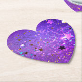 Paarse folieachtergrond met sterren kartonnen onderzetters (Gekanteld)
