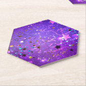 Paarse folieachtergrond met sterren kartonnen onderzetters (Schuin)