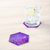 Paarse folieachtergrond met sterren kartonnen onderzetters (Insitu)