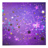 Paarse folieachtergrond met sterren kubus (Rechts)