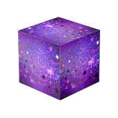 Paarse folieachtergrond met sterren kubus (Achter hoekig)