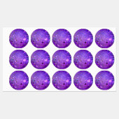 Paarse folieachtergrond met sterren labels (Vel)