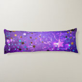 Paarse folieachtergrond met sterren lichaamskussen (Achterkant)
