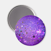 Paarse folieachtergrond met sterren magneet (Voorkant / Achterkant)