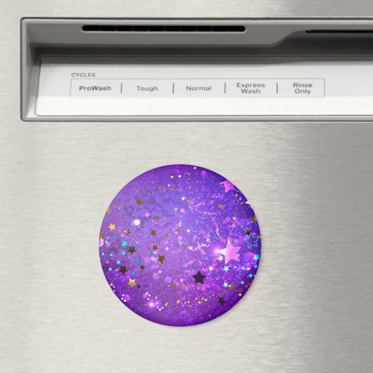 Paarse folieachtergrond met sterren magneet (Insitu (Vaatwasser))