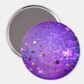 Paarse folieachtergrond met sterren magneet (Voorkant / Achterkant)