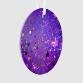 Paarse folieachtergrond met sterren ornament (voorkant)