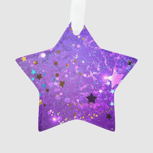 Paarse folieachtergrond met sterren ornament (achterkant)