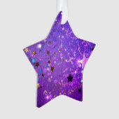 Paarse folieachtergrond met sterren ornament (voorkant)