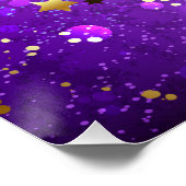 Paarse folieachtergrond met sterren perfect poster (Hoek)
