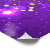 Paarse folieachtergrond met sterren perfect poster (Hoek)