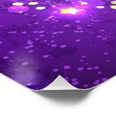 Paarse folieachtergrond met sterren perfect poster (Hoek)