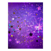 Paarse folieachtergrond met sterren perfect poster (Voorkant)