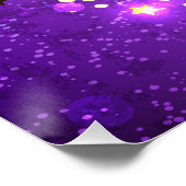 Paarse folieachtergrond met sterren perfect poster (Hoek)