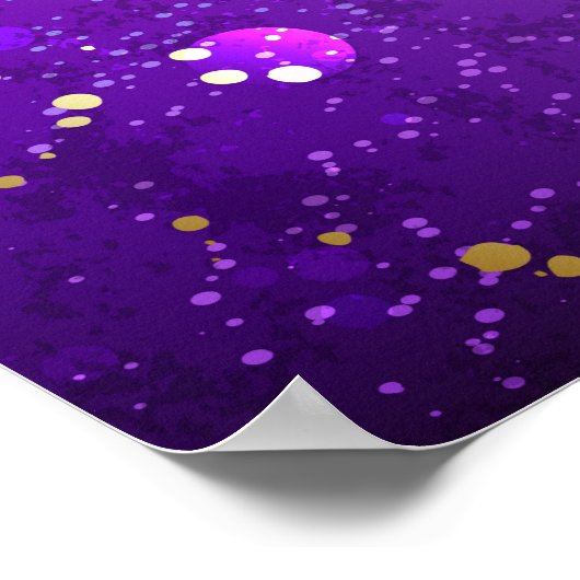 Paarse folieachtergrond met sterren poster (Hoek)