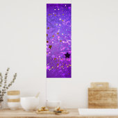 Paarse folieachtergrond met sterren poster (Keuken)