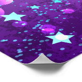 Paarse folieachtergrond met sterren poster (Hoek)