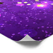 Paarse folieachtergrond met sterren poster (Hoek)