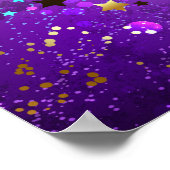 Paarse folieachtergrond met sterren poster (Hoek)